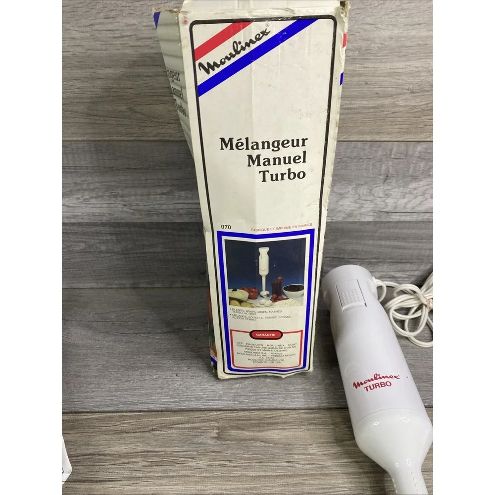 Moulinex Turbo Hand Blender Model 070 White Good Vintage 150W Immersion Mixer